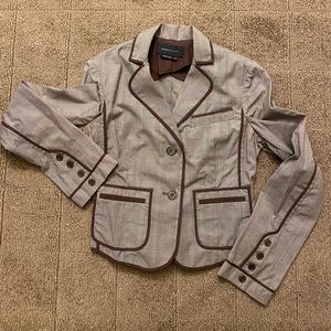 BCBG XS Brown Tweed Cropped Blazer/Jacket